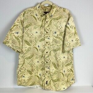 Woolrich Kayak Hawaiian Aloha Shirt Beige L